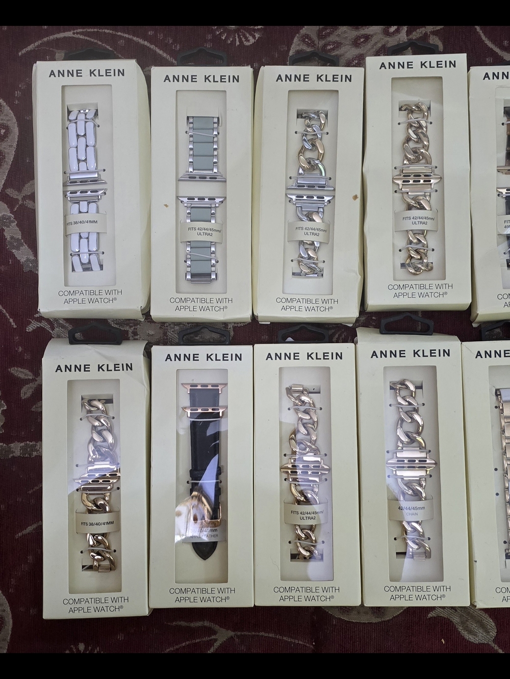 Anne Klein Mixed Metal and Rose Gold Apple Watch Bracelet Bands